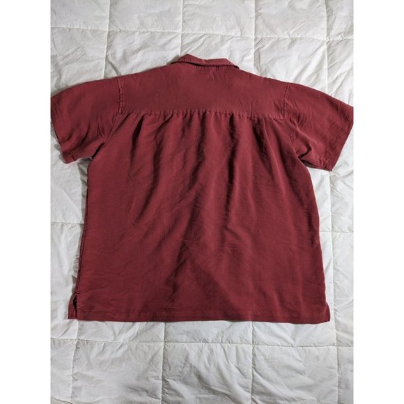EPCOT DisneyWorld Disney Parks Mens Burgundy Button Up Textured Shirt Size XL - Picture 8 of 9